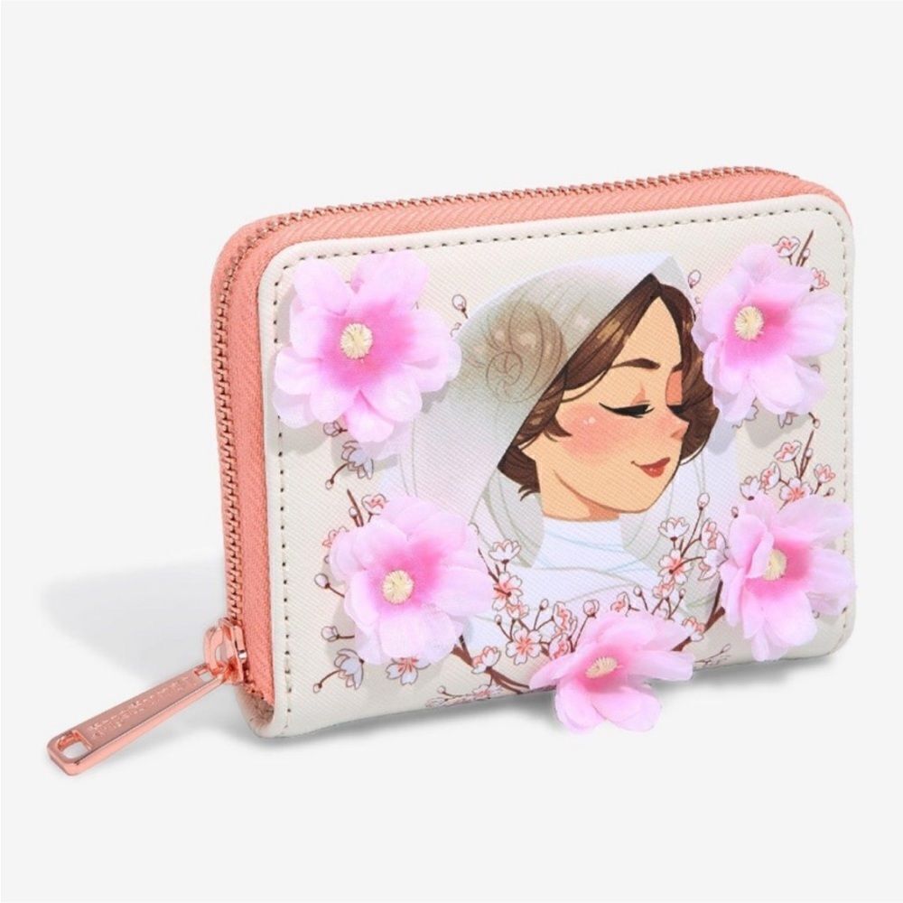 Loungefly Star Wars Princess Leia Floral Small Zip Wallet NWT